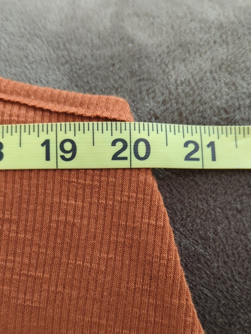 🌻💎 Free People Vintage Rust Scoop Neck Ribbed Tank Top Size Large - Flawed Gem - Picture 9 of 9